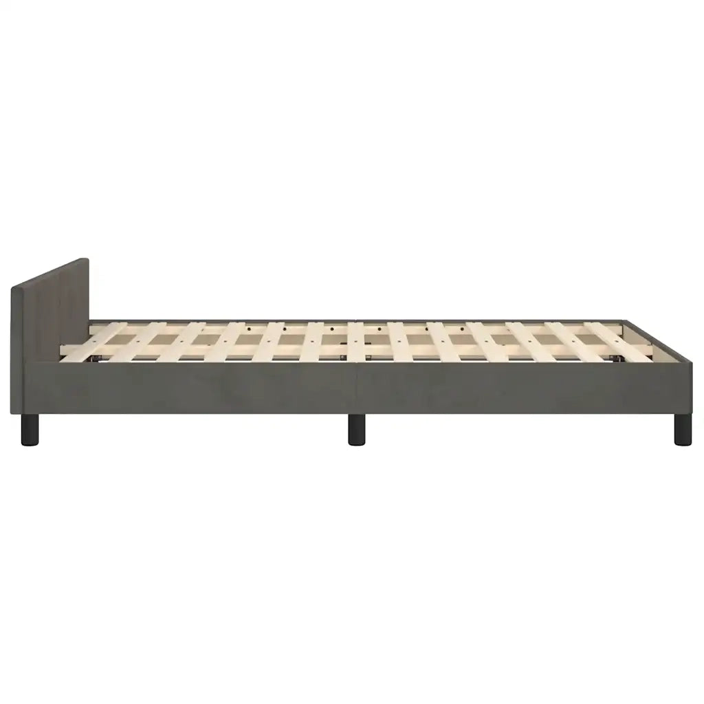 Letto matrimoniale | Letto per adulti | Giroletto senza Materasso Grigio Scuro 120x200 cm Velluto
