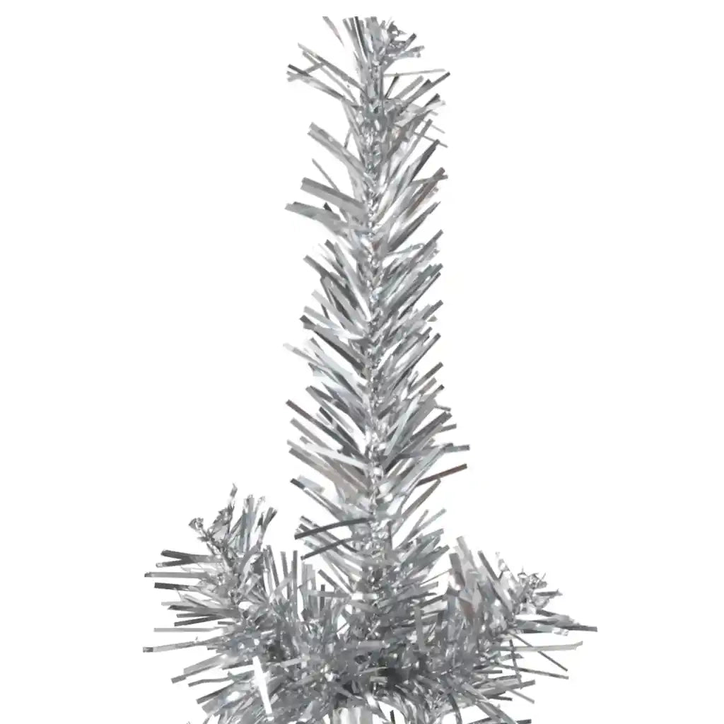 Albero Natale | Decorazioni natalizie Artificiale Sottile a Met¨¤ Supporto Argento 240cm