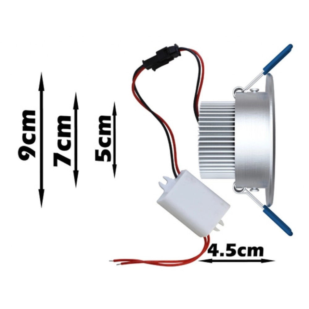 Trade Shop - Faretto Led Spot Da Incasso 3w Lampada Da Soffitto Down Light Led Freddo Caldo -