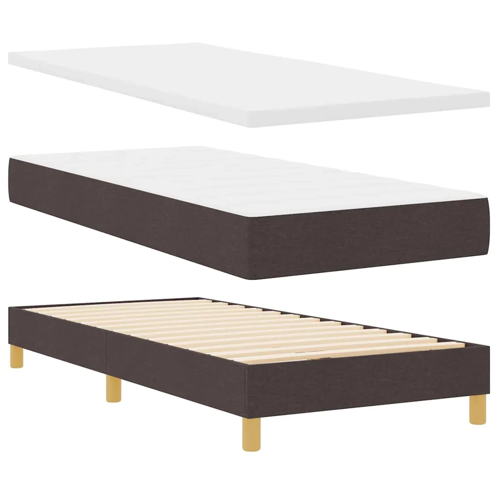 Letto a Sorgente LED Marrone Scuro 90 x 200 cm Tessuto 3342488