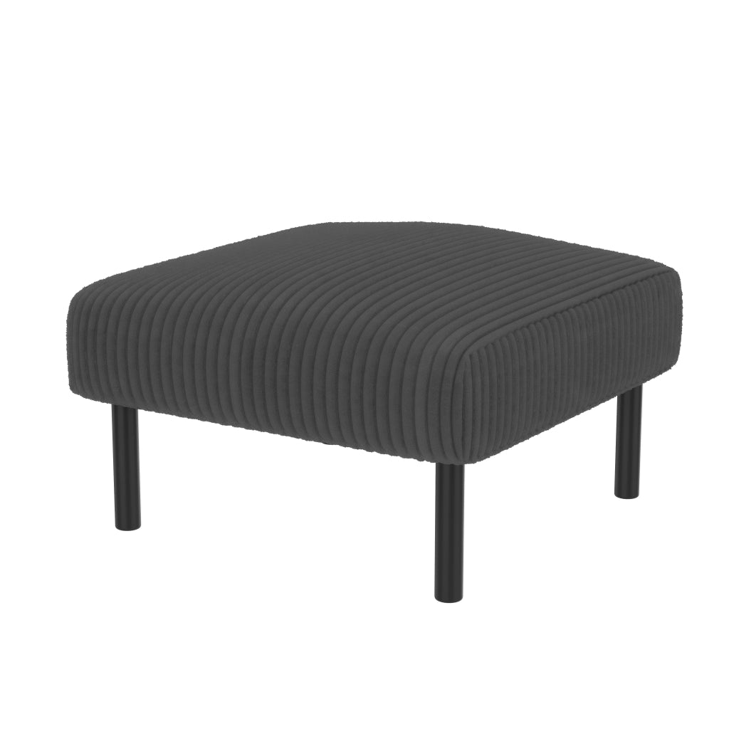 SET 3 PEZZI Divano 2 posti, poltrona e pouf in corduroy grigio