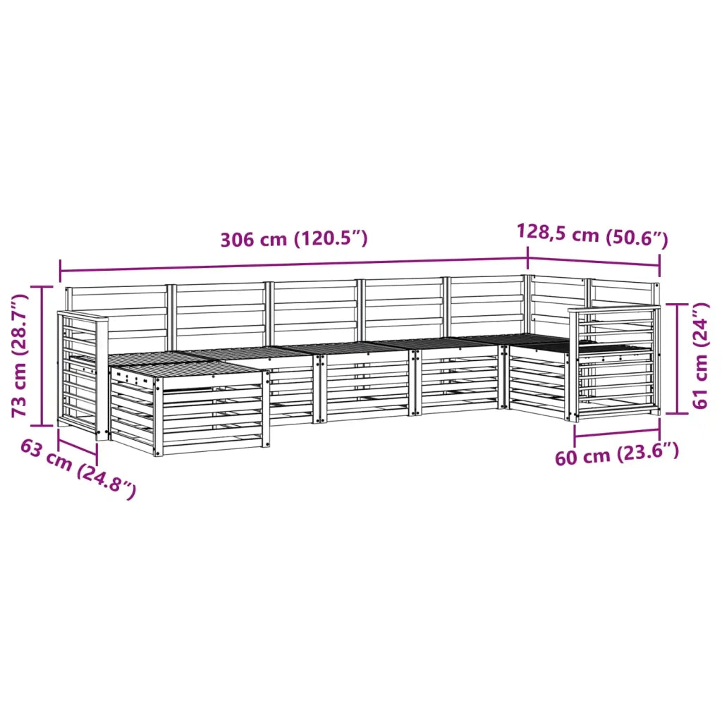 Set di divani da esterno 7 pcs Bianco 3392204