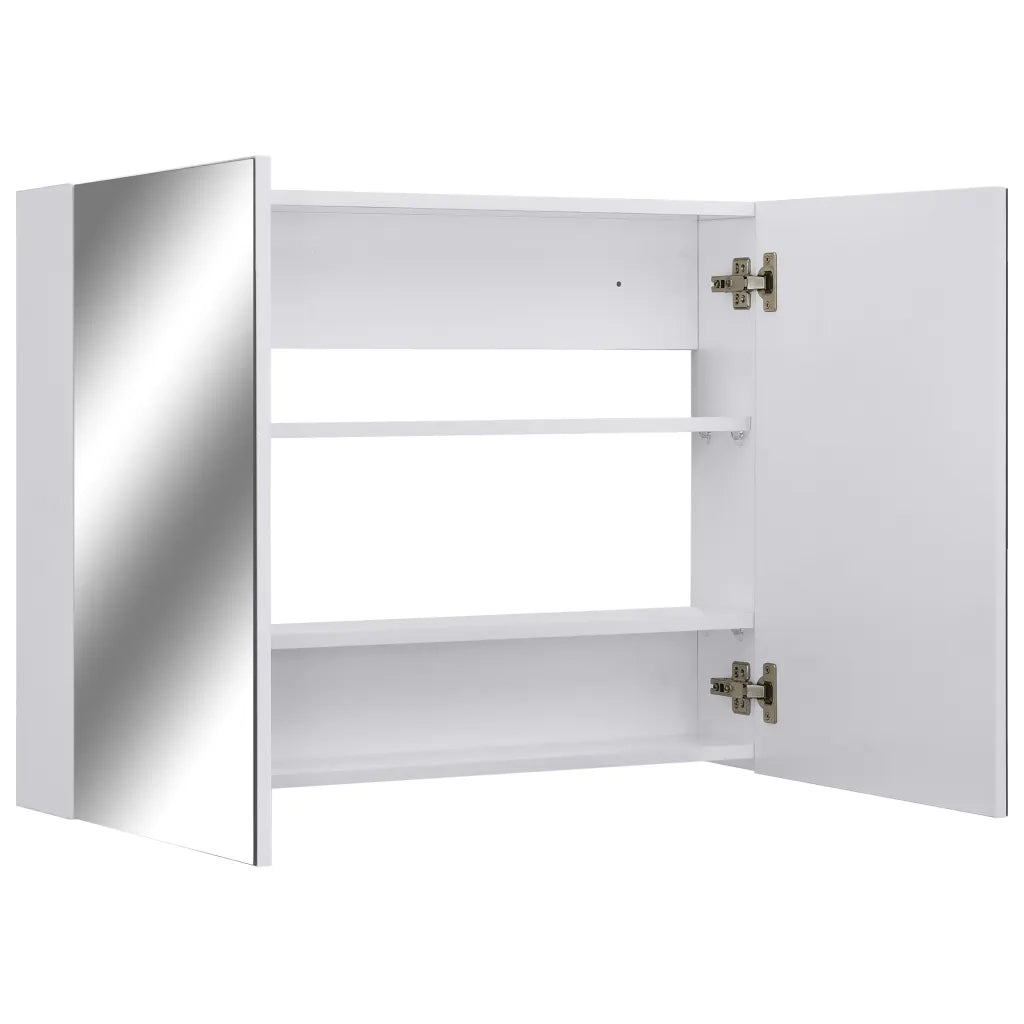Armadietto a Specchio Bianco 80x15x60 cm in MDF