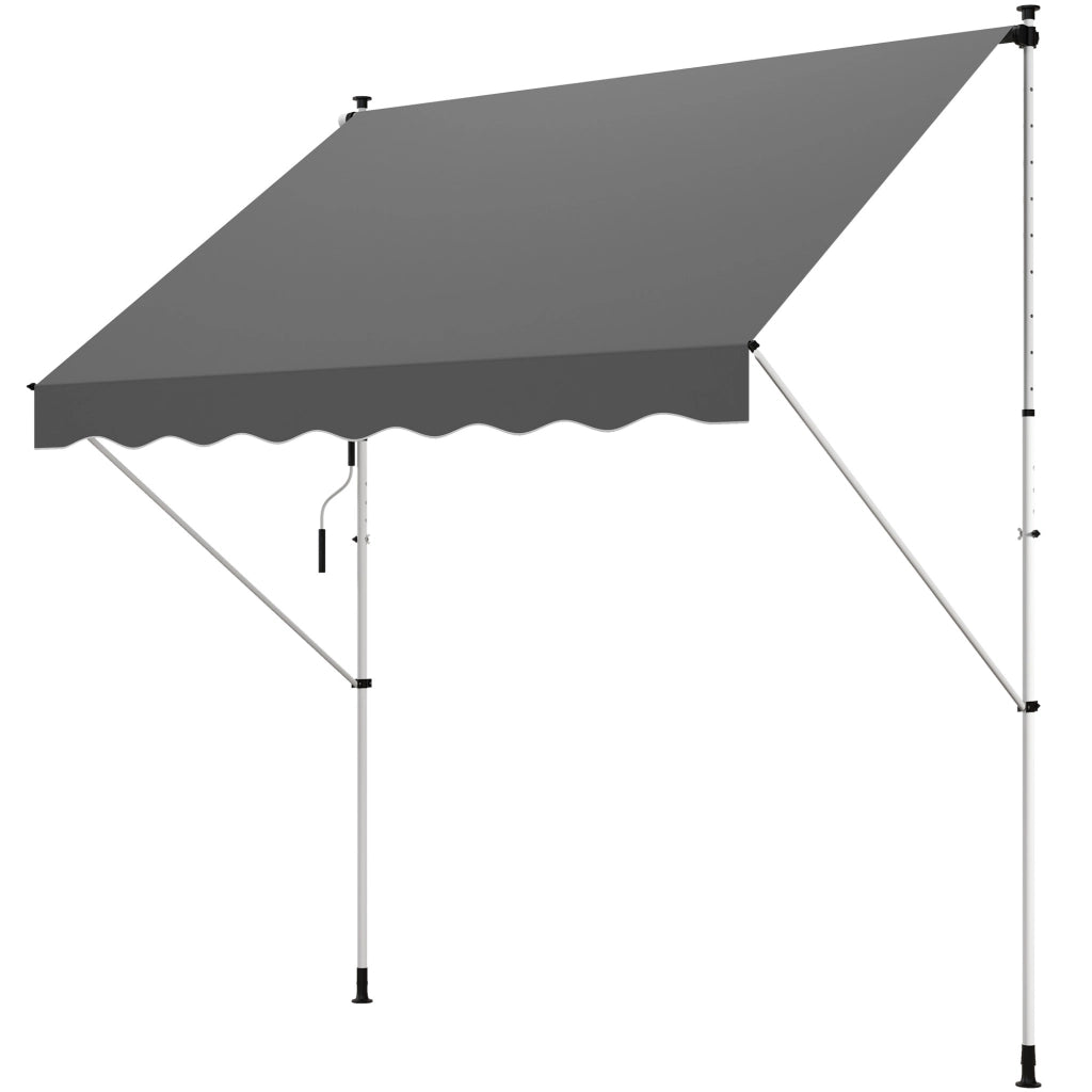 Toldo Manuale Retrattile per Terrazza ¨C Minimal ¨C Grigio 300x150x170-280 cm