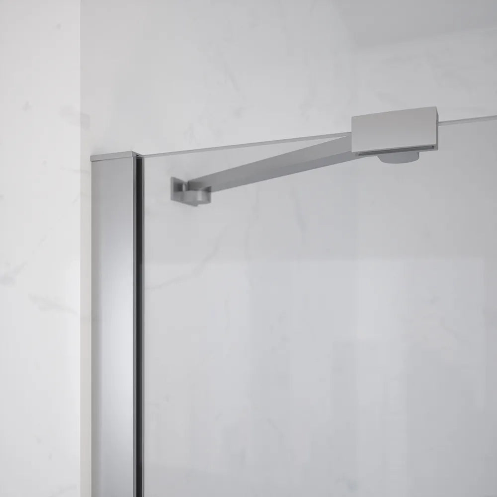 Porta doccia 100cm apertura a battente lato sinistro con cerniere, profili cromati e vetro da 8mm trasparente h195 | Fiji