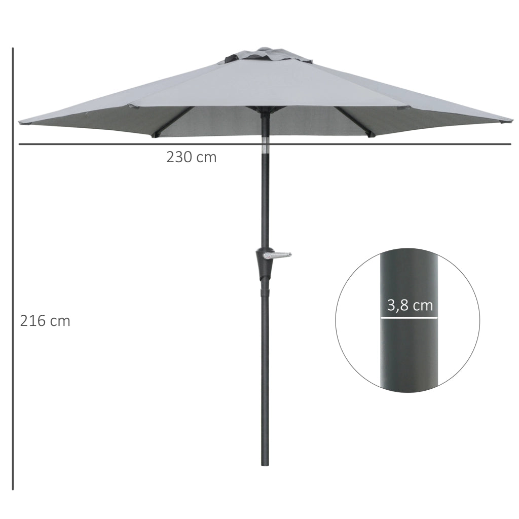 Ombrellone da Giardino ¨C Minimal ¨C Grigio ?230x216 cm