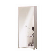 Armadio mobile 2 ante con specchio 83x29x190H cm in kit di montaggio colore Olmo chiaro