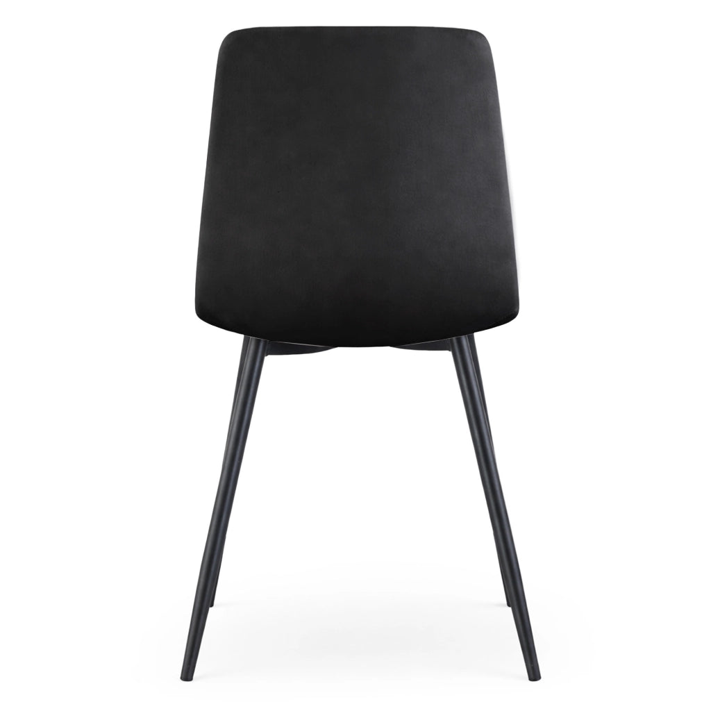 Sedia in velluto trapuntata NERO Nero gambe nere