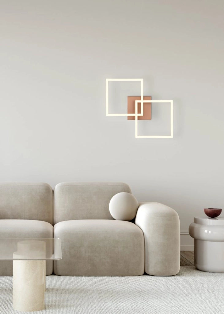 Plafoniera RL Trail quadrata marrone metallo LED 20W 3000K