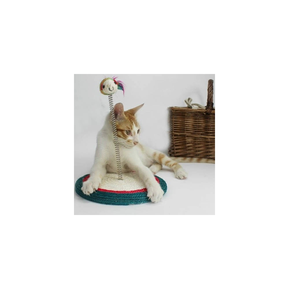 Trade Shop - Gioco Con Pupazzo Topolino Palestra Per Gatto Unghie Tiragraffi Base Molla -
