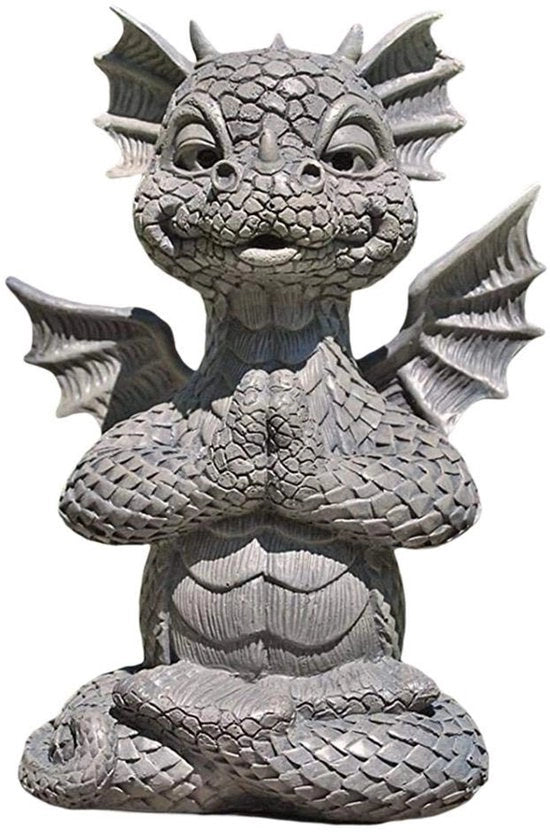 Statua di drago in resina per esterno - decorazione per giardino - ornamenti per muro esterno - figura per meditazione - statua zen