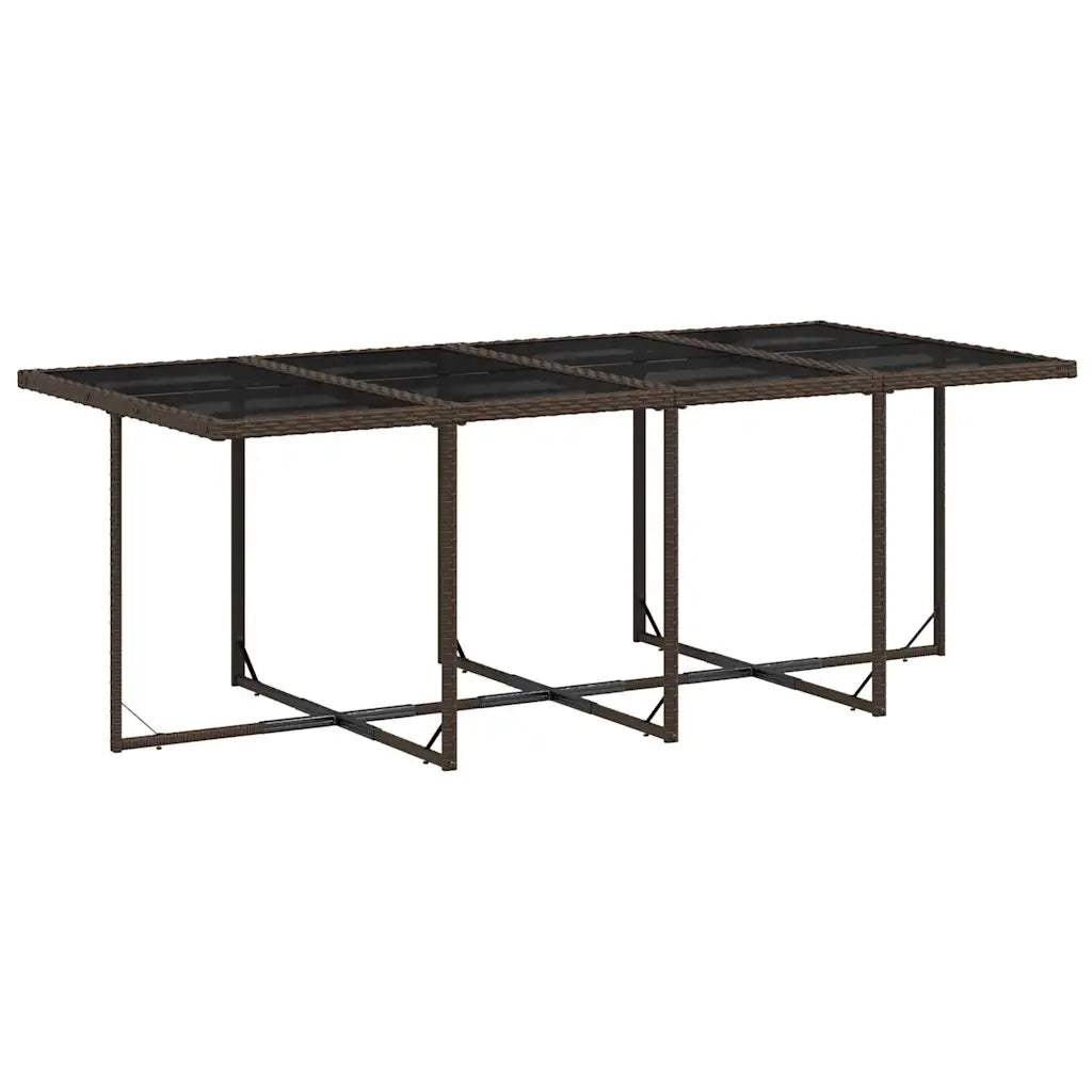 Set da Pranzo da Giardino 9pz con Cuscini Marrone in Polyrattan 3211281