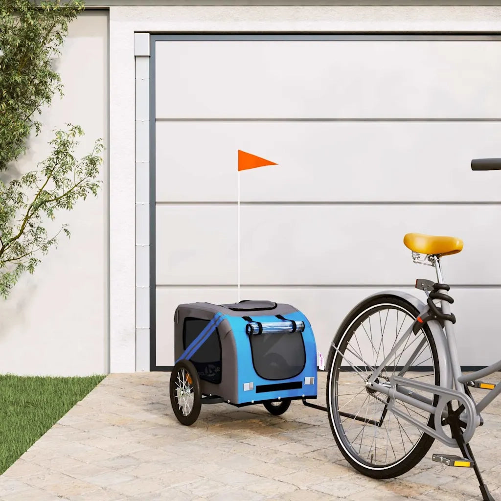 Rimorchio da Bici per Animali Blu e Grigio Oxford e Ferro 93876