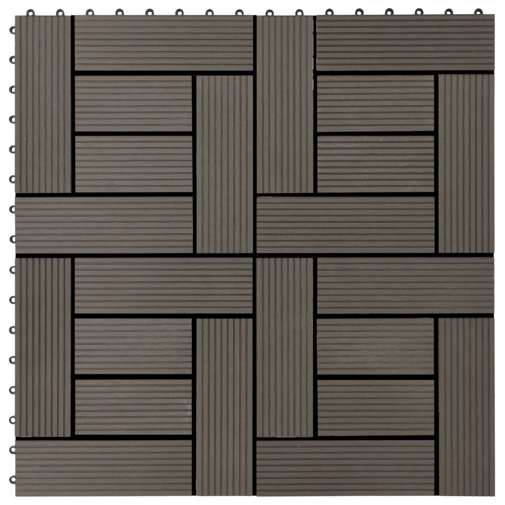 Piastrella per Decking 22 pz Marrone Scuro 30 x 30 cm WPC CFW1192133