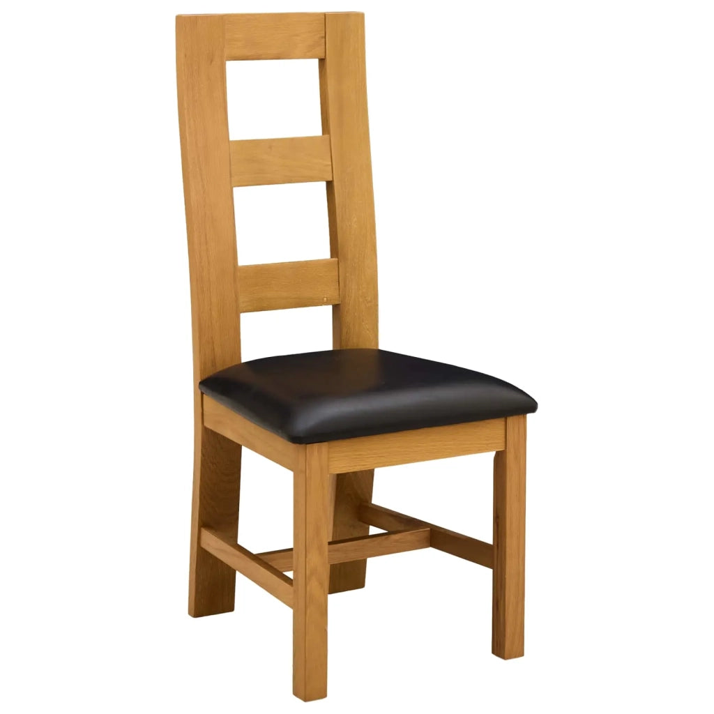 Sedia da pranzo 2 pz Legno di Quercia Massello Nero 42039166