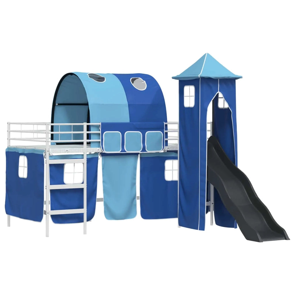 Struttura del letto loft per bambini Bianco e Blu 90 x 200 cm
