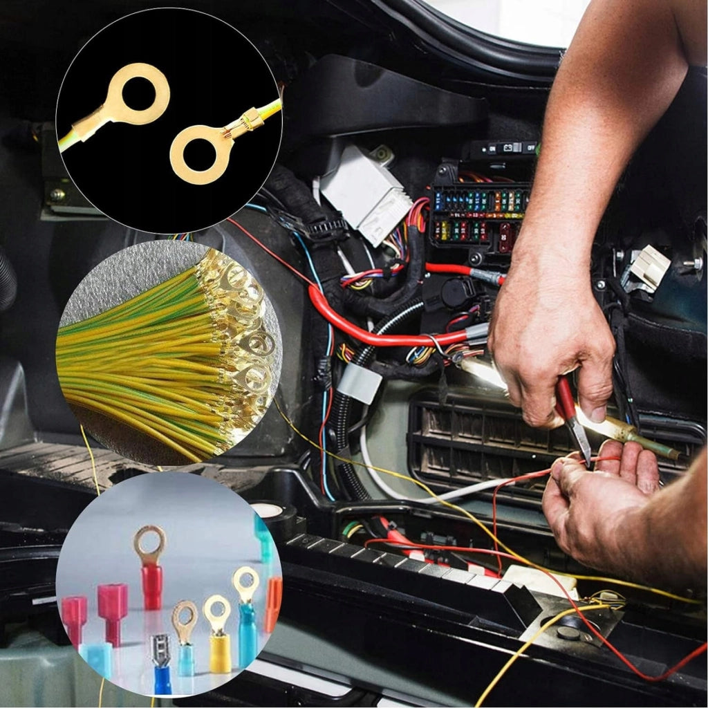 Set di Connettori ad Anello M6-M10 – Ottone di Alta Qualità | 300 Pezzi, Alta Conduttività, Resistenza all'Ossidazione