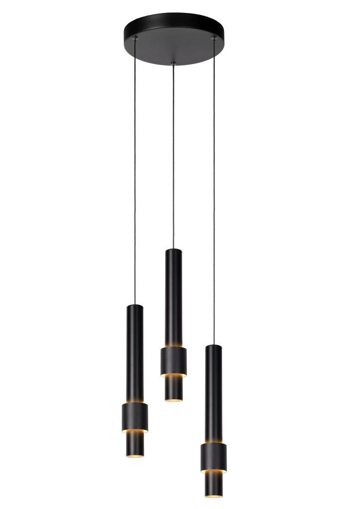 Lampada a sospensione Lucide Margary LED 3 luci nera