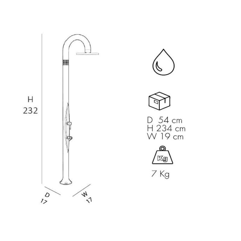 Doccia Tradizionale In Alluminio Funny Yin Top Line Con Miscelatore E Lavapiedi Colore Zaffiro Cv-T325-Tl/5600