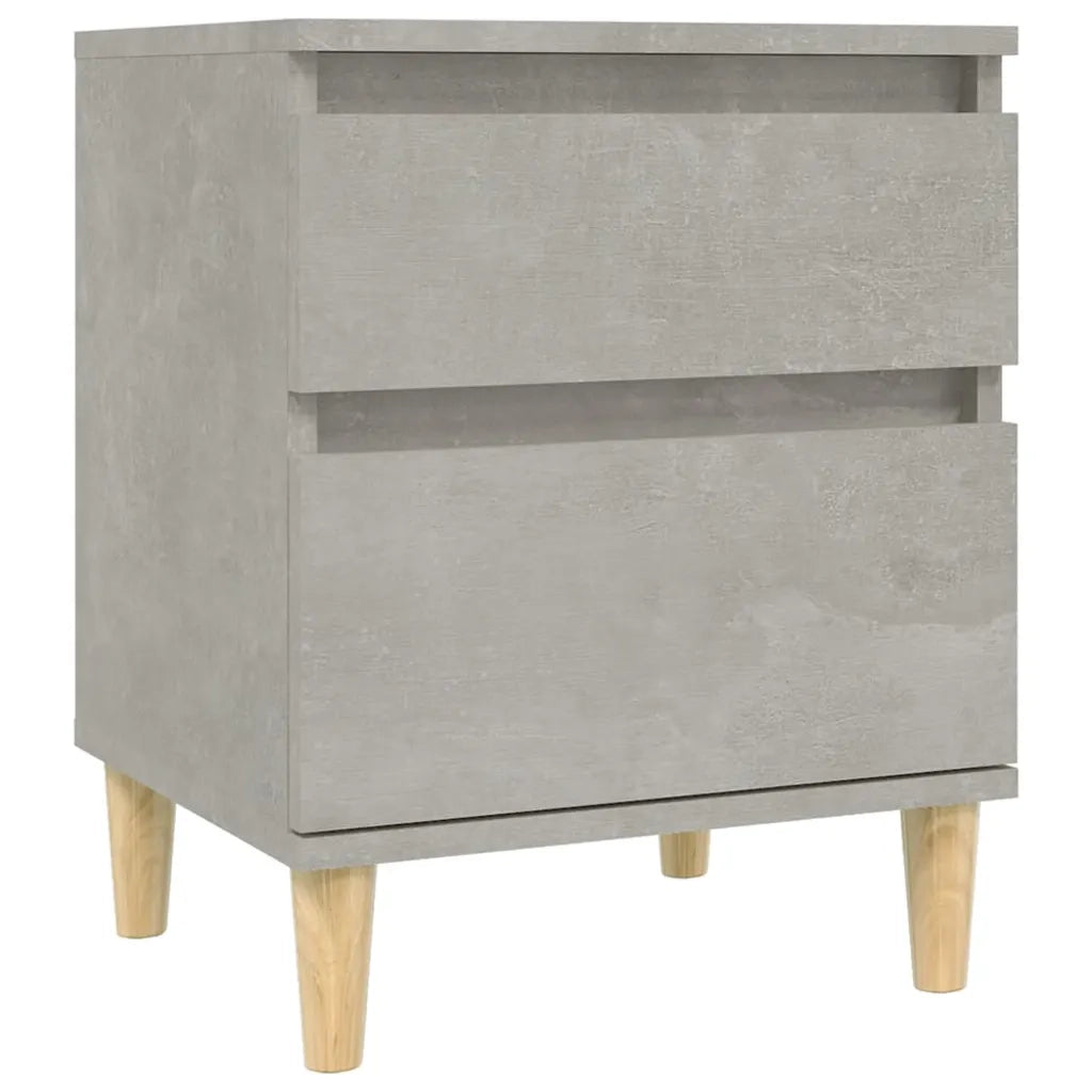 Comodino | Armadio da Notte | Mobiletto da notte Grigio Cemento 40x35x50 cm