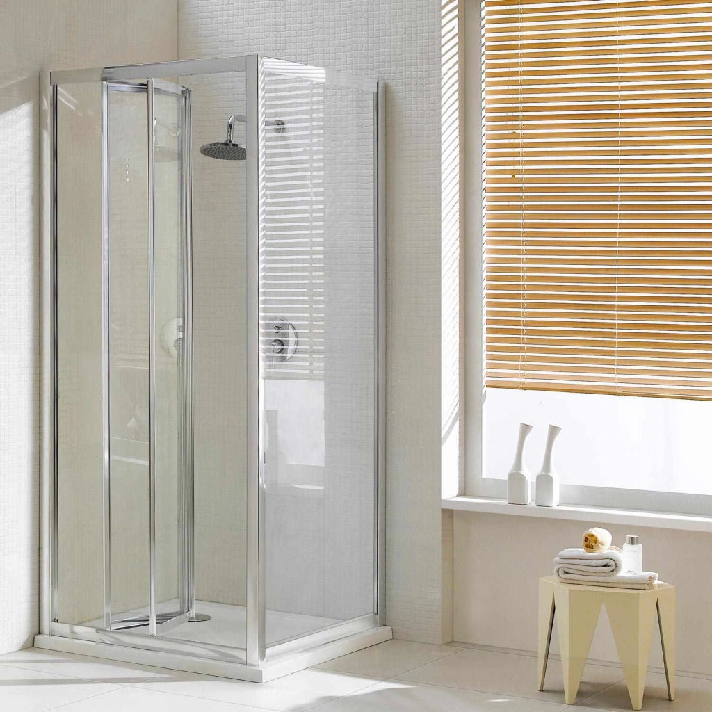 Box Doccia Angolare 75x100 cm 1 Anta a Libro in Cristallo Opaco 4mm H198 Fosterberg Fyn Duo