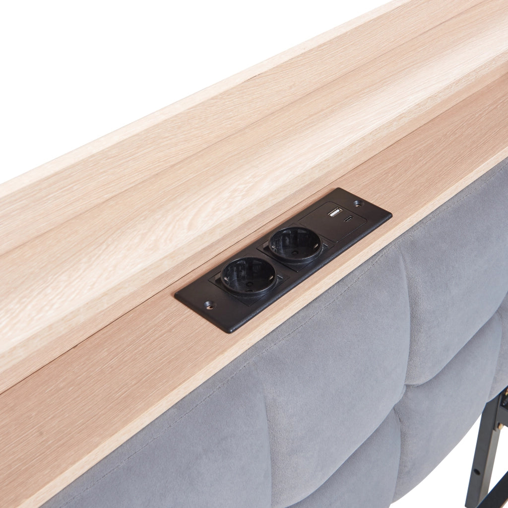 Divano letto imbottito tessuto 90x200 cm