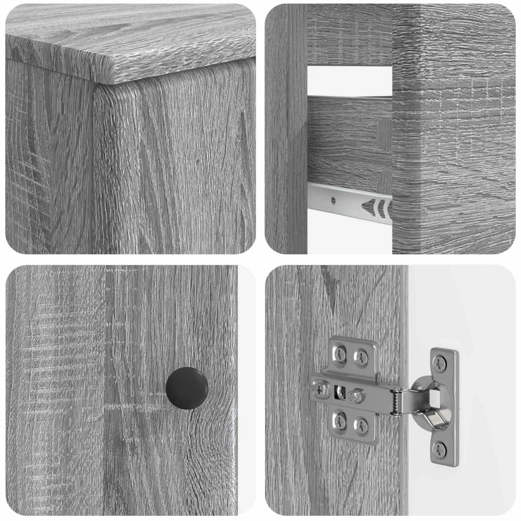 Set di Armadi da Bagno da 2 Pezzi BREDA Sonoma grigio 3417564