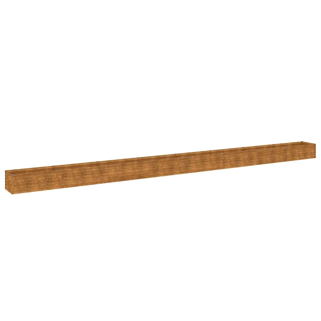 Aiuola rialzata decorativa di design 770 x 50 x 36 cm anticorrosiva effetto naturale realizzata in acciaio Corten arrugginito 02_0046131