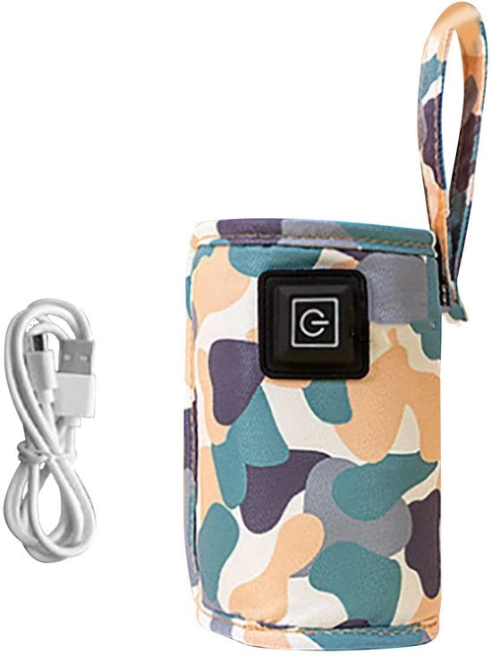 Flessenwarmer per Addizione di Latte per Bambini - Portatile - Caldaia per Biberon - Bianco - Caldaia per Biberon alimentata da USB - Regolabile la Temperatura - Adatto per l'Uso all'Aperto - 5V 2A