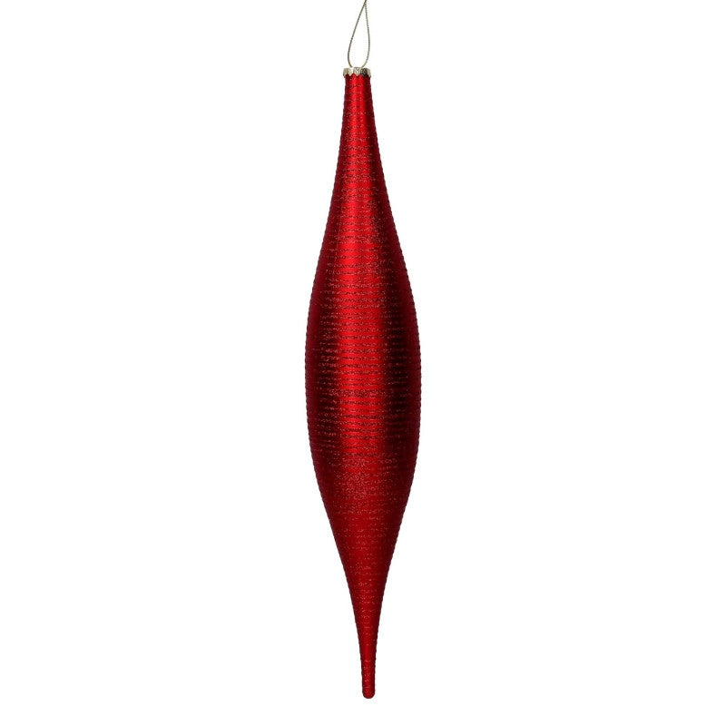 Sfera plastica goccia glitter rosso opaco cm h55