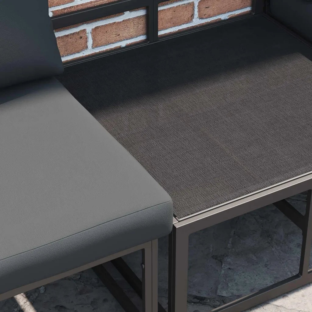 Set Divano da Giardino con cuscino 13 pcs Nero Alluminio 3378929