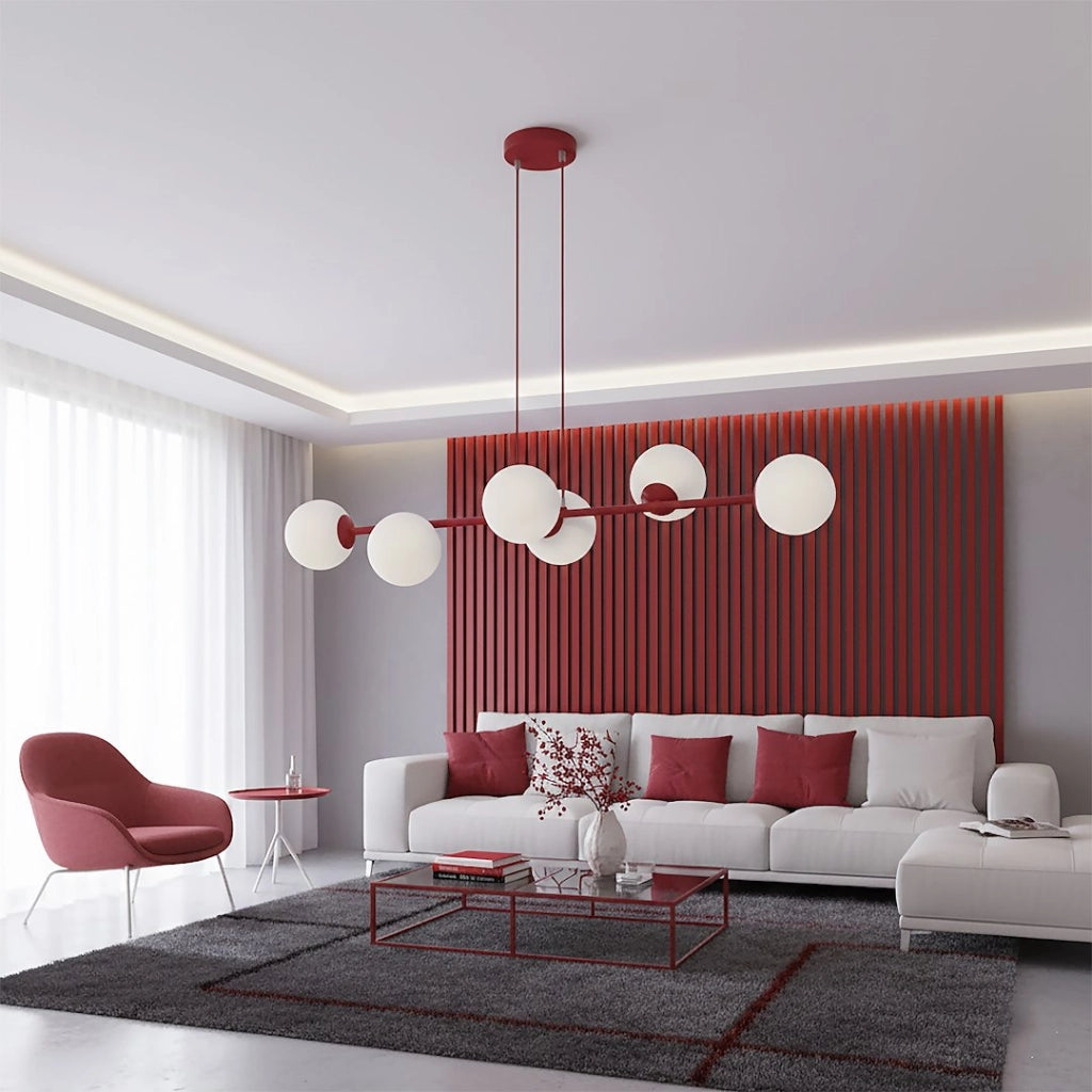 Lampada a sospensione Magnus 6xE14 bordeaux Emibig