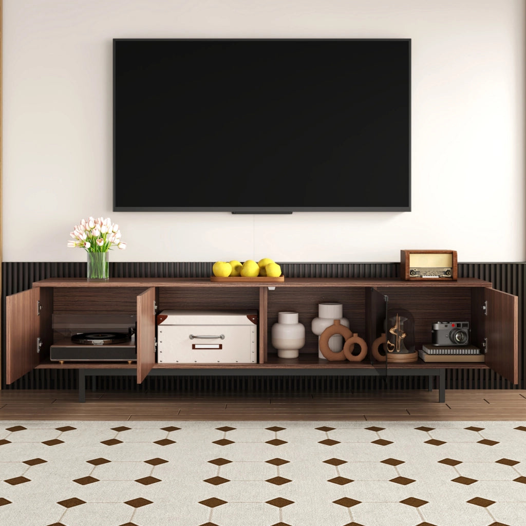 TV-Schrank Nero e Noce; in MDF e truciolare; lunghezza 200 cm
