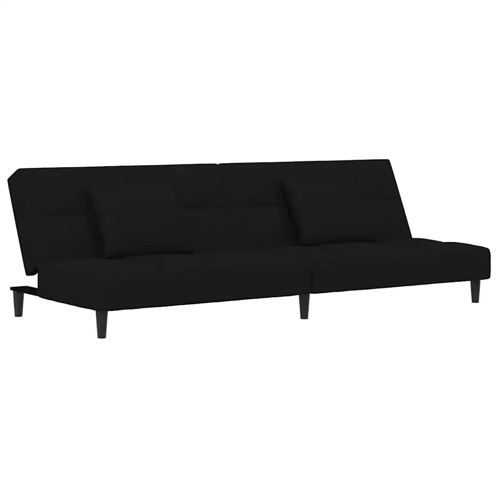 Divano letto | Sof¨¤ letto | Letto singolo a 2 Posti con 2 Cuscini Nero in Velluto