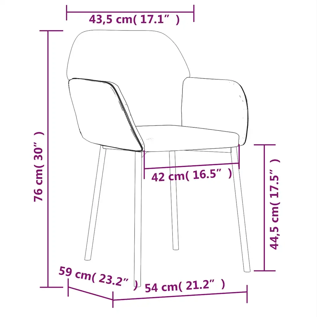 Sedie da Pranzo 2 pz Crema in Velluto 344710