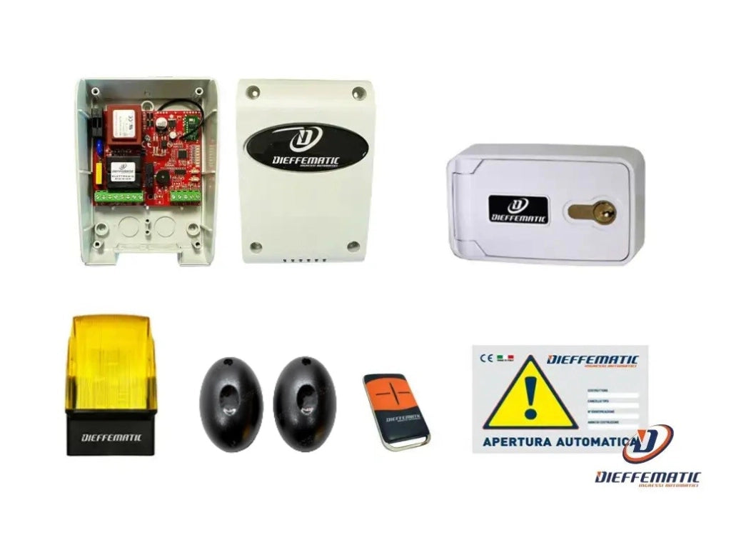 KIT PER SERRANDA COMPLETO CENTRALE LAMPEGGIANTE TELECOMANDO FOTOCELLULE BLINDINO