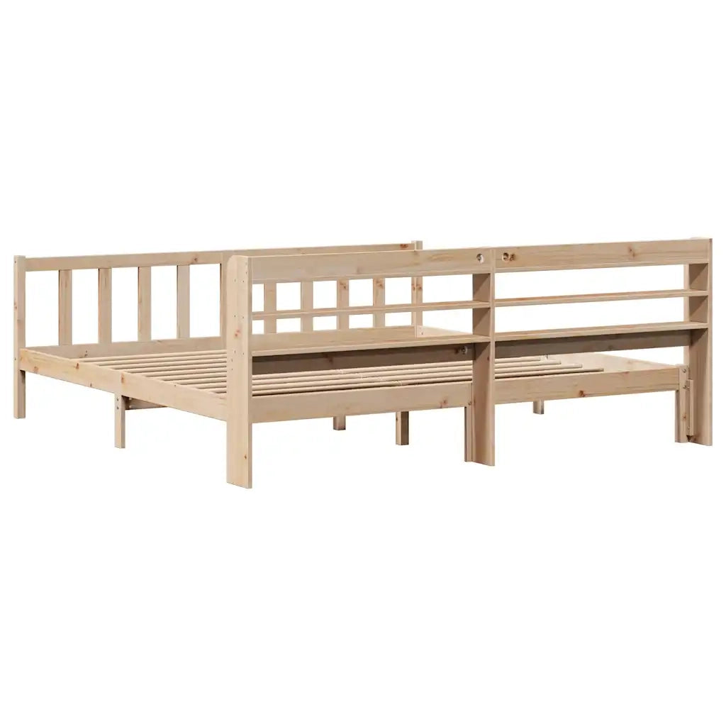 Letto senza Materasso-Struttura Letto 200x200 cm in Legno Massello di Pino 759752