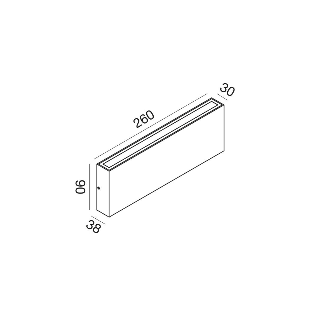 Applique da Parete GES2213 in Alluminio Bianco Opaco 2x10W IP65 Biemissione con Temperatura Luce Selezionabile 3000K/4000K/5000K - Gea Luce