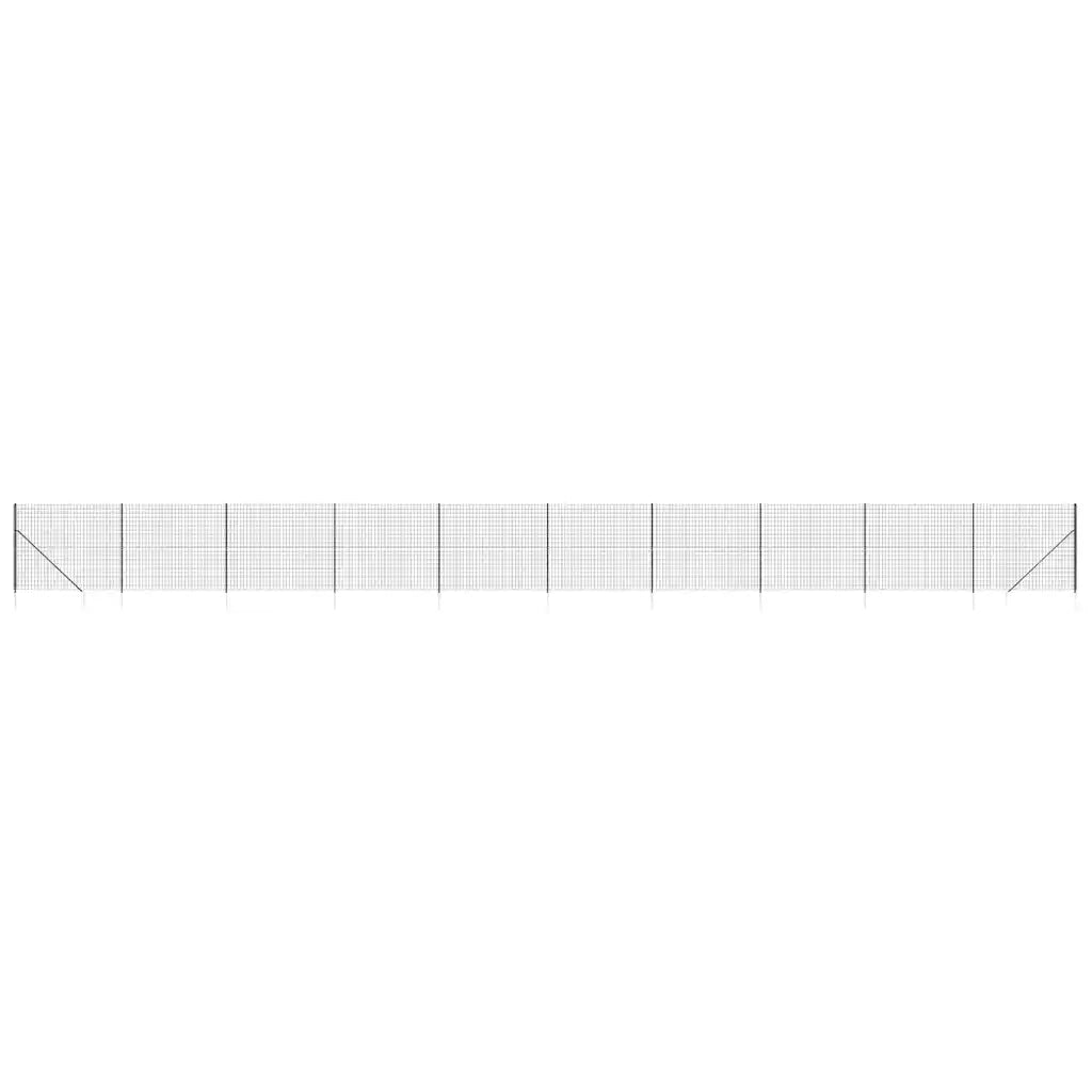Recinzione da Giardino | Recinzione Metallica con Picchetti Ancoraggio Antracite 1,4x25m