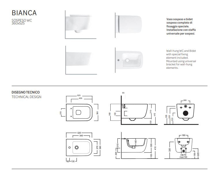 Vaso sospeso bianco - Bianca - Hatria