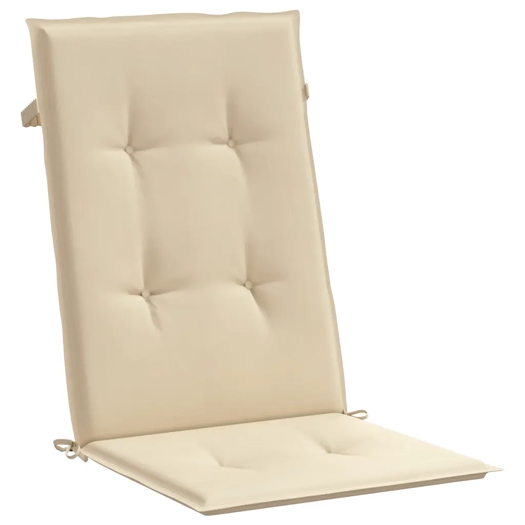 Cuscini per Sedie 6 pz Beige 120x50x3 cm in Tessuto