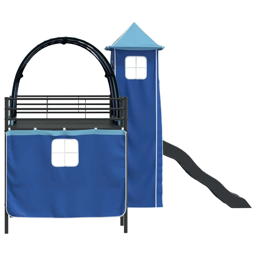 Struttura del letto loft per bambini-Giroletto per bambini Nero e Blu 107 x 200 cm 358492
