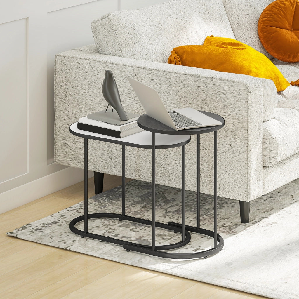 Tavolino da salotto gigogne ¨C zephmum ¨C grigio, bianco, metallo