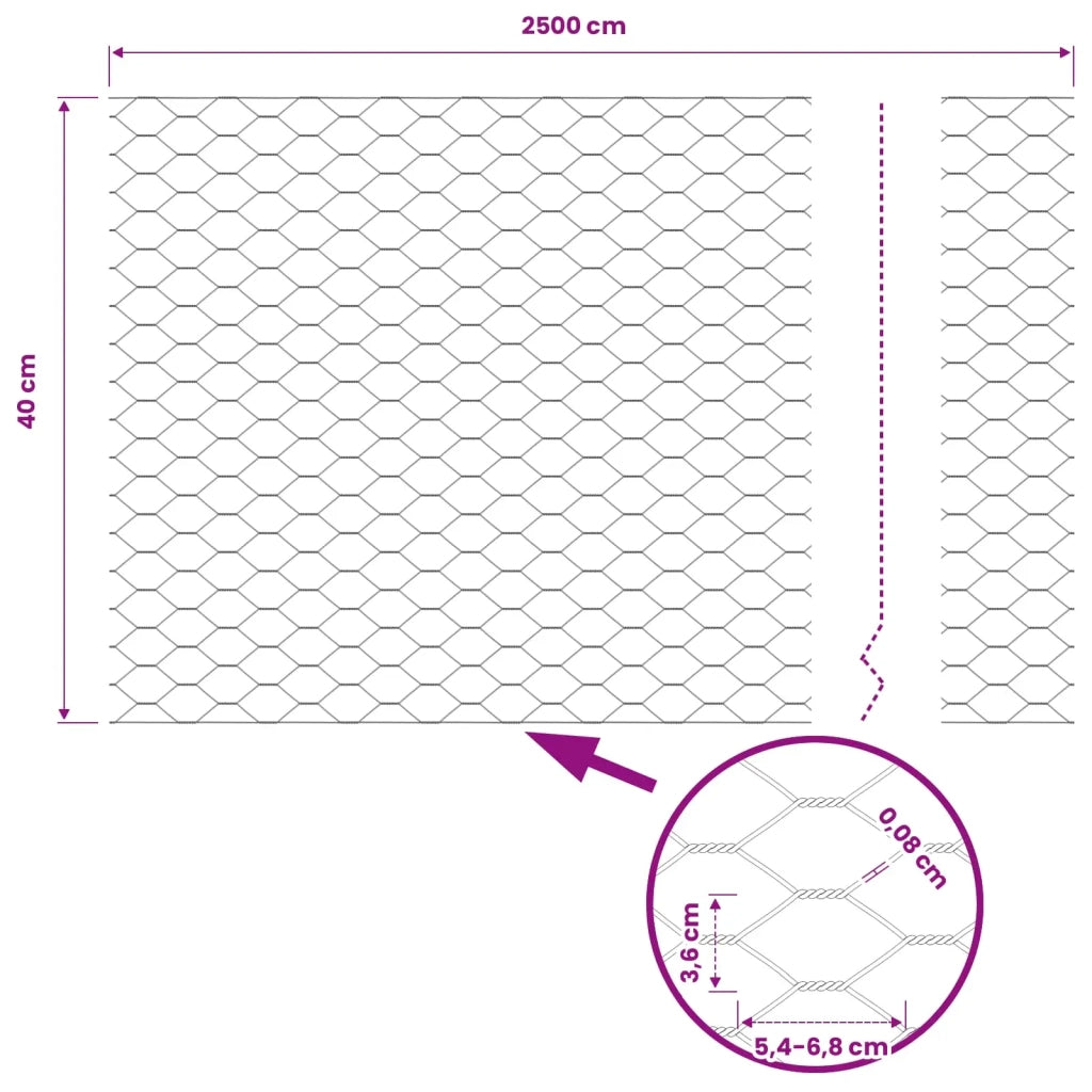 Recinzione Esagonale Verde 0,4 x 25 m PVC 42005367