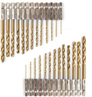 Set di fori in titanio a 26 pezzi - Borghi HSS - Diametro 1,5-6,5 mm - Per legno/plastica/metallo - Alta resistenza al trito - Materiale duraturo