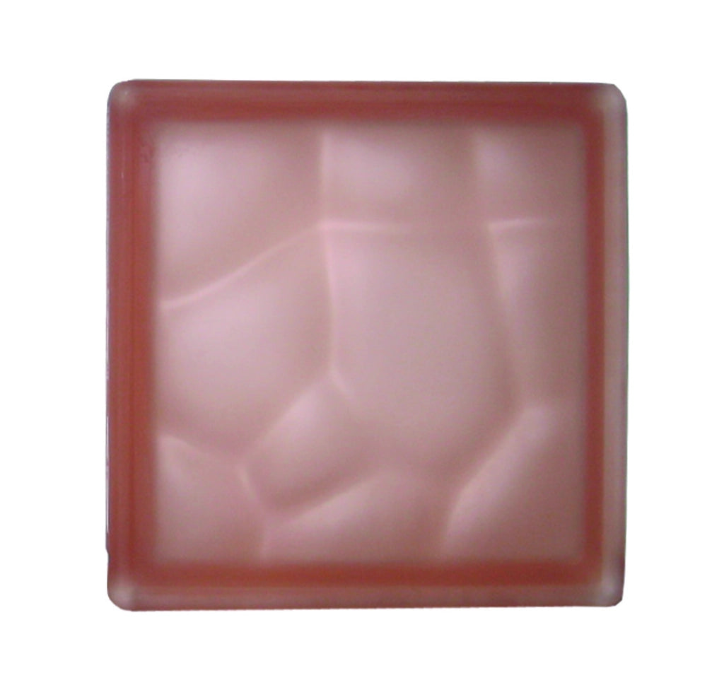 VETROMATTONE ONDULATO ROSA SATINATO 19x19x8 cm - 6 pezzi
