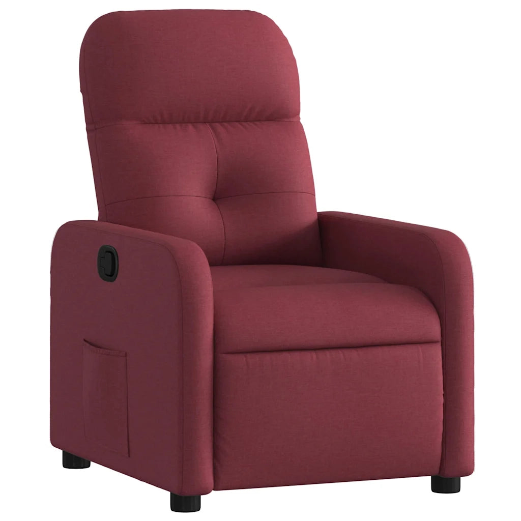 Poltrona Reclinabile in Tessuto Rosso Vino 374200