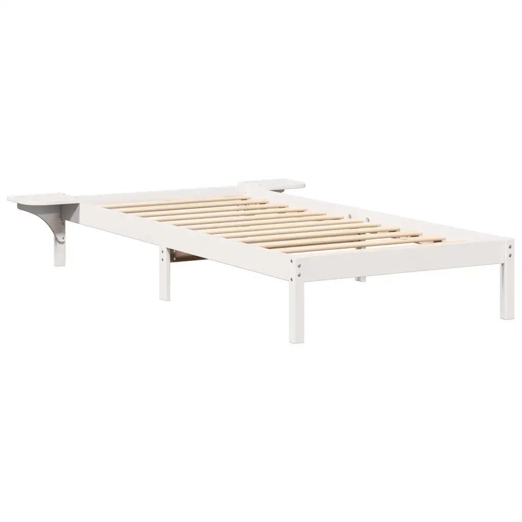 Struttura del letto Bianco 100 x 200 cm Pino massello 873203
