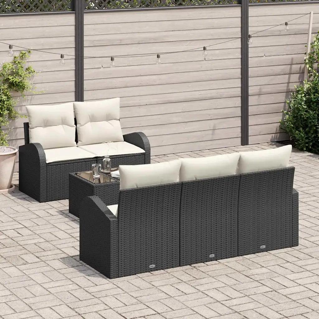 Set Divano da Giardino Nero 55 x 55 x 37 cm polyrattan 3345917