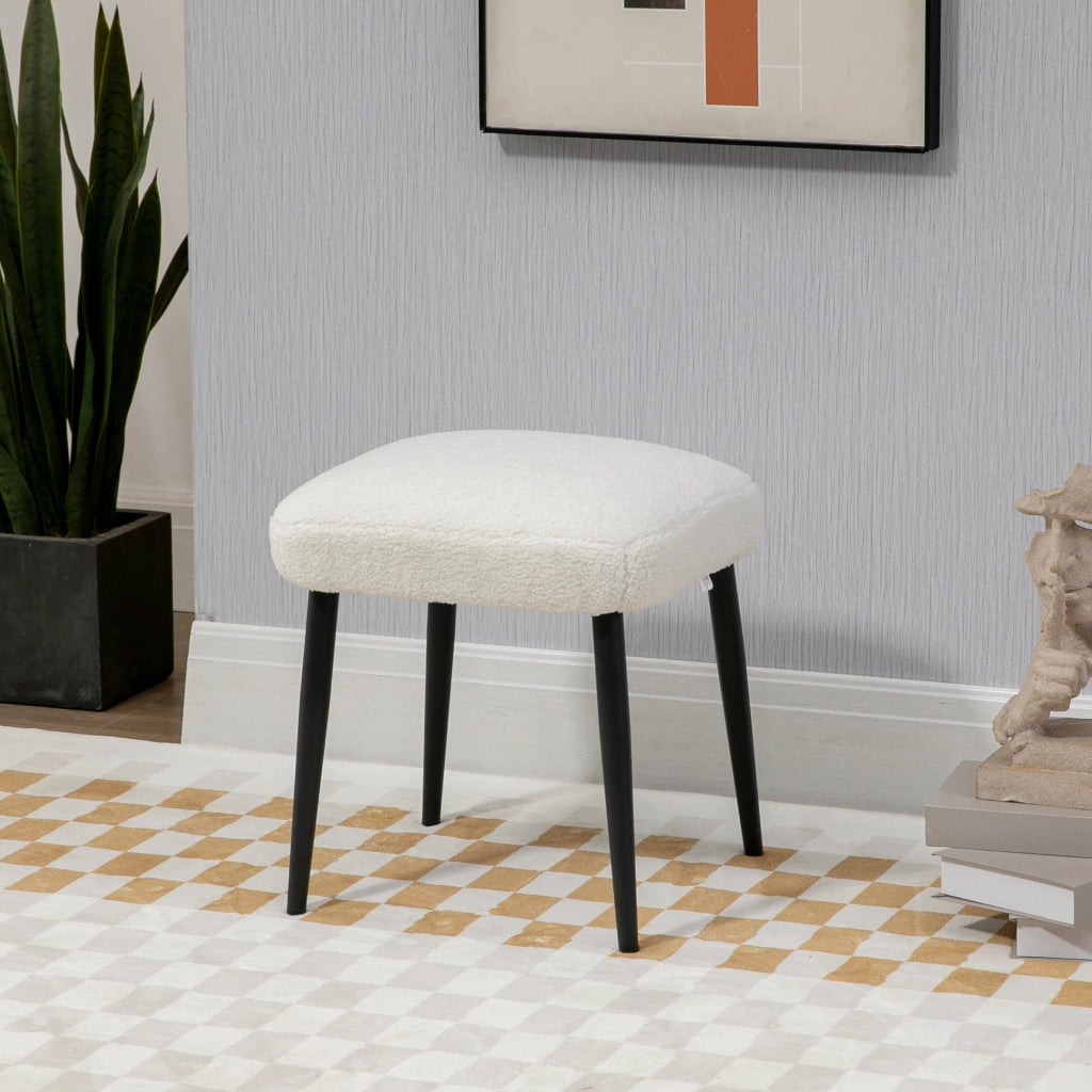 Pouf ¨C Minimal ¨C crema, tessuto boucl¨¦